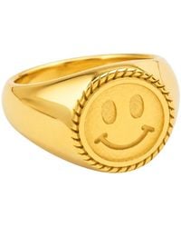 Hoops + Chains LDN - Smiley Ring - Lyst
