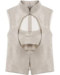 Nocturne - Braid-Trim Bustier Top With Built-In Bra - Lyst