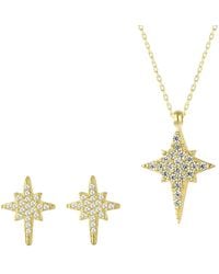 Spero London - Northern Star Polaris Starburst Sterling Necklace & Stud Earring Set - Lyst