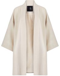Niran - Neutrals Silvia Cream Wool Kimono Jacket - Lyst