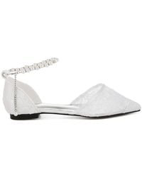 Rag & Co - Shrami Pearl & Rhinestone Strap Flat Sandals - Lyst