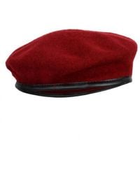 DAVID WEJ - Wickliffe Wool Beret – Burgundy - Lyst