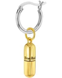 True Rocks - 18Kt Plated Mini Pill Charm On Sterling Hoop - Lyst