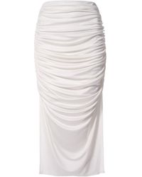 AGGI by HALEWSKI - Kristin Pearl Creased Midi Skirt With Slits - Lyst