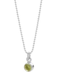 Nellou Jewellery - Gem Dot Birthstone Necklace August Peridot Sterling - Lyst