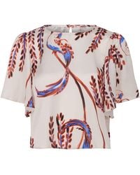 Traffic People - Birds Of A Feather Cream And Rene Short Sleeve Blouse - Lyst