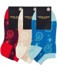 Peper Harow - Made in England - Organic Paisley Trainer Socks Bundle - Lyst