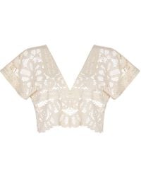 Aguaclara - Neutrals La Perle Crop Top - Lyst