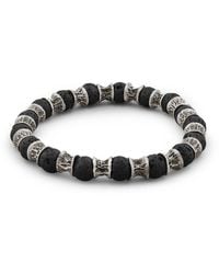 Snake Bones - Lava Beads Oxidized Sterling Bracelet - Lyst