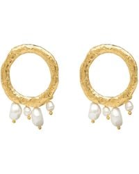 Lavani Jewels - Adara Gold Pearl Drop Earrings - Lyst