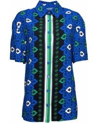 Lalipop Design - Abstract Print Viscose Short Sleeves Shirt & Crop Top Set - Lyst