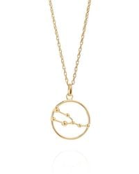 Yasmin Everley Taurus Astrology Necklace In 9ct Gold - Metallic