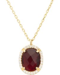 LÁTELITA London - Beatrice Oval Gemstone Pendant Necklace Gold Garnet - Lyst