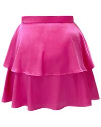 OW Collection - Eloise Pink Mini Skirt - Lyst