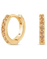 SALLY SKOUFIS - Light Huggie Earrings With Made Cz Diamond Stimulant - Lyst