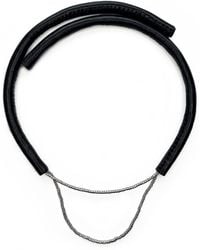 WAIWAI - Leather Choker With Glass Beads - Lyst