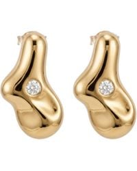 LINYA JEWELLERY - Solstis Eye Detail Amorphous Stone Earrings - Lyst