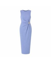 Girl In Mind - Louisa Buckle Wrap Detail Midi Dress - Lyst