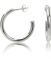 The Jewellery Store London - Plain Open Hoops Stud Earrings - Lyst