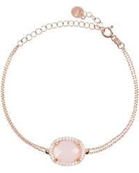 LÁTELITA London - Beatrice Oval Gemstone Bracelet Rose Gold Rose Quartz - Lyst