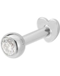 Vanhi - 14K Solid Bezel Set Lab-Grown Diamond Flat Back Stud - Lyst