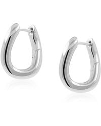 Cote Cache - Slight Twist Huggie Hoop Earrings - Lyst