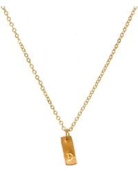 Lily Flo Jewellery - Solid Tag Necklace With Initial - Lyst
