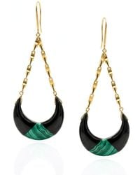Jaredjamin - Calypso Onyx & Inlaid Malachite Crescent Dangle Earrings - Lyst