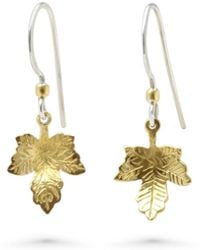 Isla Silver - Vermeil Maple Leaf Drop Earrings - Lyst