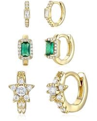 Genevive Jewelry - Louise Dainty Three-Piece Hoop Earrings Set - Lyst