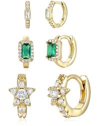 Genevive Jewelry - Louise Dainty Three-piece Hoop Earrings Set - Lyst
