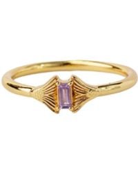NASI SILVER - Fin Baguette Ring- Amethyst - Lyst