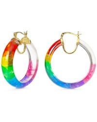 Gold & Honey - Tie Dye Small Hoop Earrings - Lyst