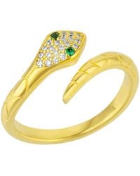 Spero London - Pave Snake Ring With Eyes - Lyst