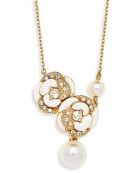 Grosse - Crystal & Pearls Flower Necklace, Series Blanc Camelia - Lyst