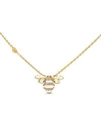 SALLY SKOUFIS - Queen Bee Necklace With Made Cz Diamond Stimulant & Ivory Enamel - Lyst