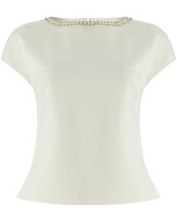 Exquise - Neutrals Scout Blouse Dropped Shoulder Boat Neck Knit Blouse - Lyst
