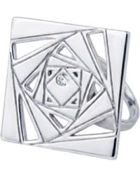 Gutta Design - Loop Ring Rhodium Plated - Lyst