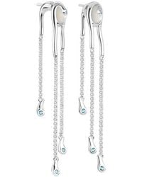 Lucy Quartermaine - Sterling Pearl Drop Earrings With Swarovski Crystals - Lyst