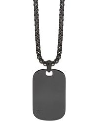 Northskull Id Tag Necklace In Gunmetal - Black