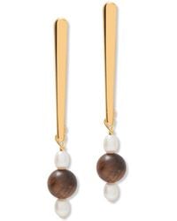 A Weathered Penny - Pearl & Wood Studs - Lyst