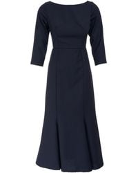 Sofia Tsereteli - Pinstripe Wool Midi Dress - Lyst