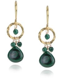 MOUNIR LONDON - Malachite And Gold Statement Drop Earrings - Lyst
