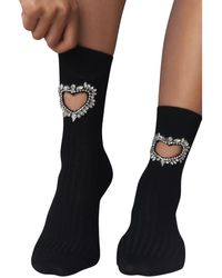 HIGH HEEL JUNGLE by KATHRYN EISMAN - Gem Crystal Heart Sock - Lyst