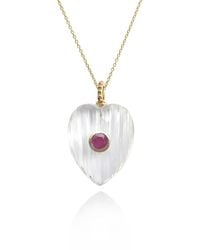 Hye Jane Jewelry - Amie Clear Quartz With Ruby Heart Pendant - Lyst