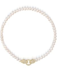 Nialaya - Pearl Choker With Double Panther Head - Lyst