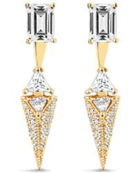 SALLY SKOUFIS - Urge Earrings With Made Cz Diamond Stimulant - Lyst