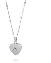 Nellou Jewellery - Starlight Heart Locket Necklace Sterling - Lyst