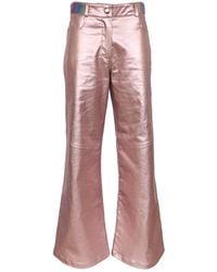 Lalipop Design - Metallic Finish Cotton-Blend Wide-Leg Pants - Lyst