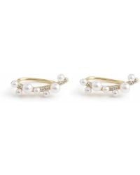 Angel Barocco - Minimalist Freshwater Pearl Climber Earrings - Lyst